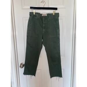 AMO Denim Easy Army Trouser Pants Green Raw Hem size 29